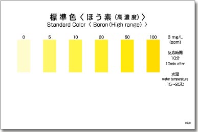 パックテストほう素(高濃度)　標準色