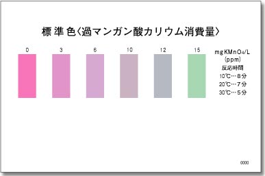 パックテスト過マンガン酸カリウム消費量　標準色