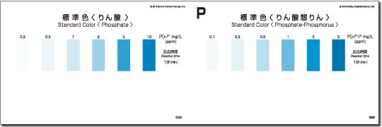 パックテストりん酸　標準色