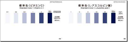 パックテストビタミンＣ　標準色